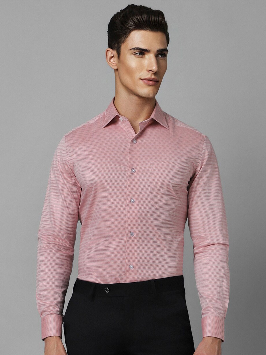 

Louis Philippe Micro Ditsy Printed Formal Shirt, Pink