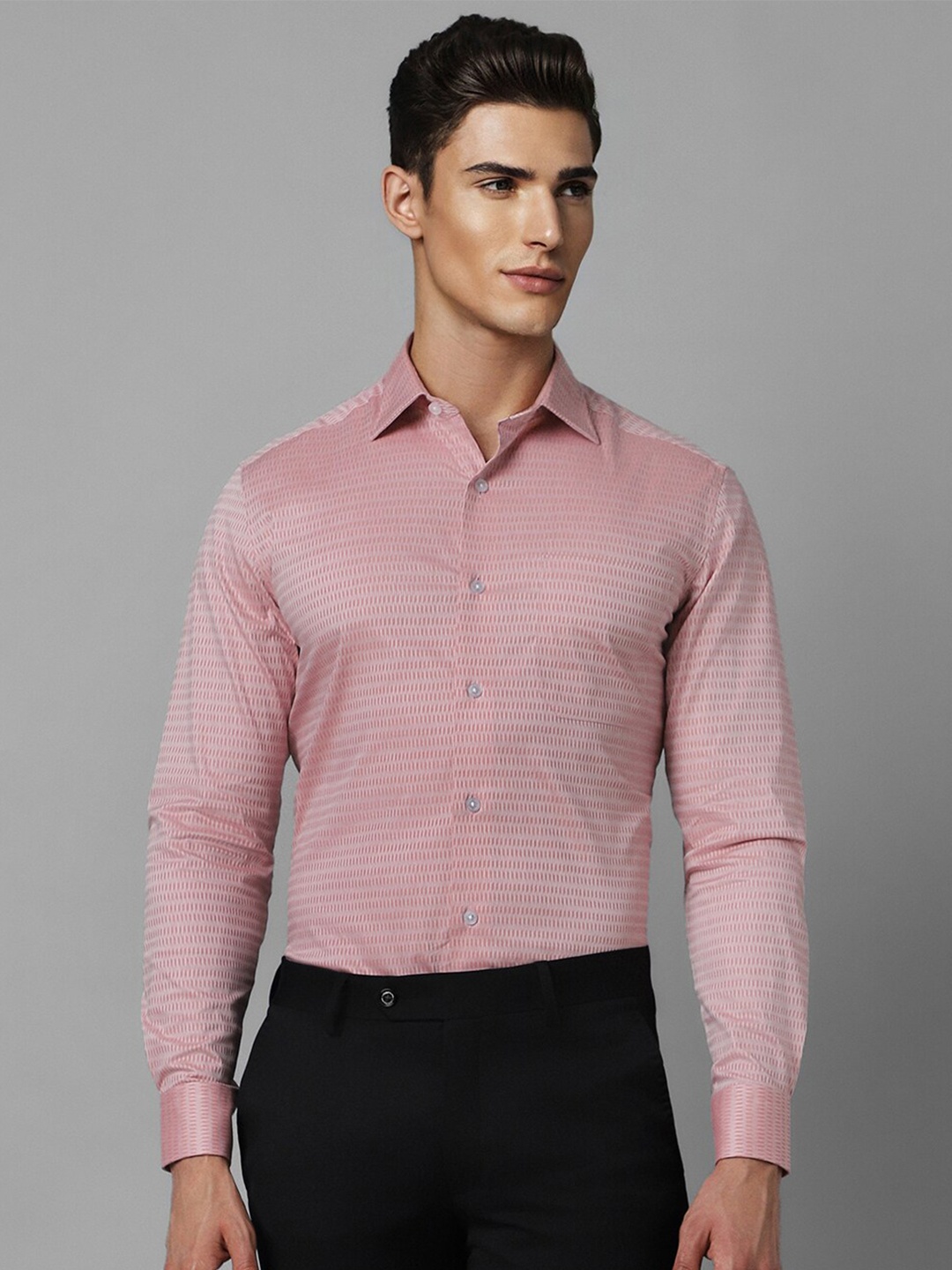 

Louis Philippe Micro Ditsy Printed Formal Shirt, Pink