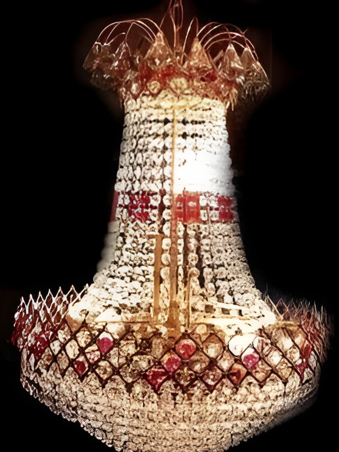 

SHRI MAHAL ANTIQUES Gold Toned Jhumar Ceiling Lamp