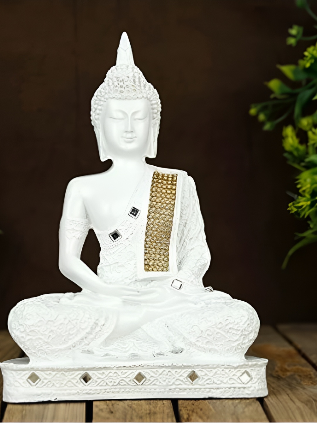 

Goldiluxe White Gautam Buddha Showpiece