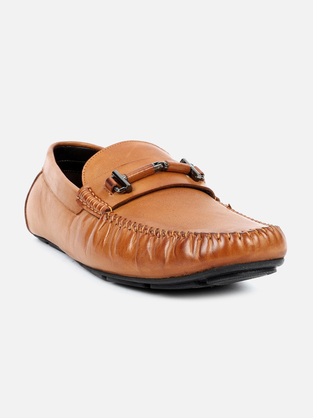 

Carlton London Men Leather Horsebit Driving Shoes, Tan