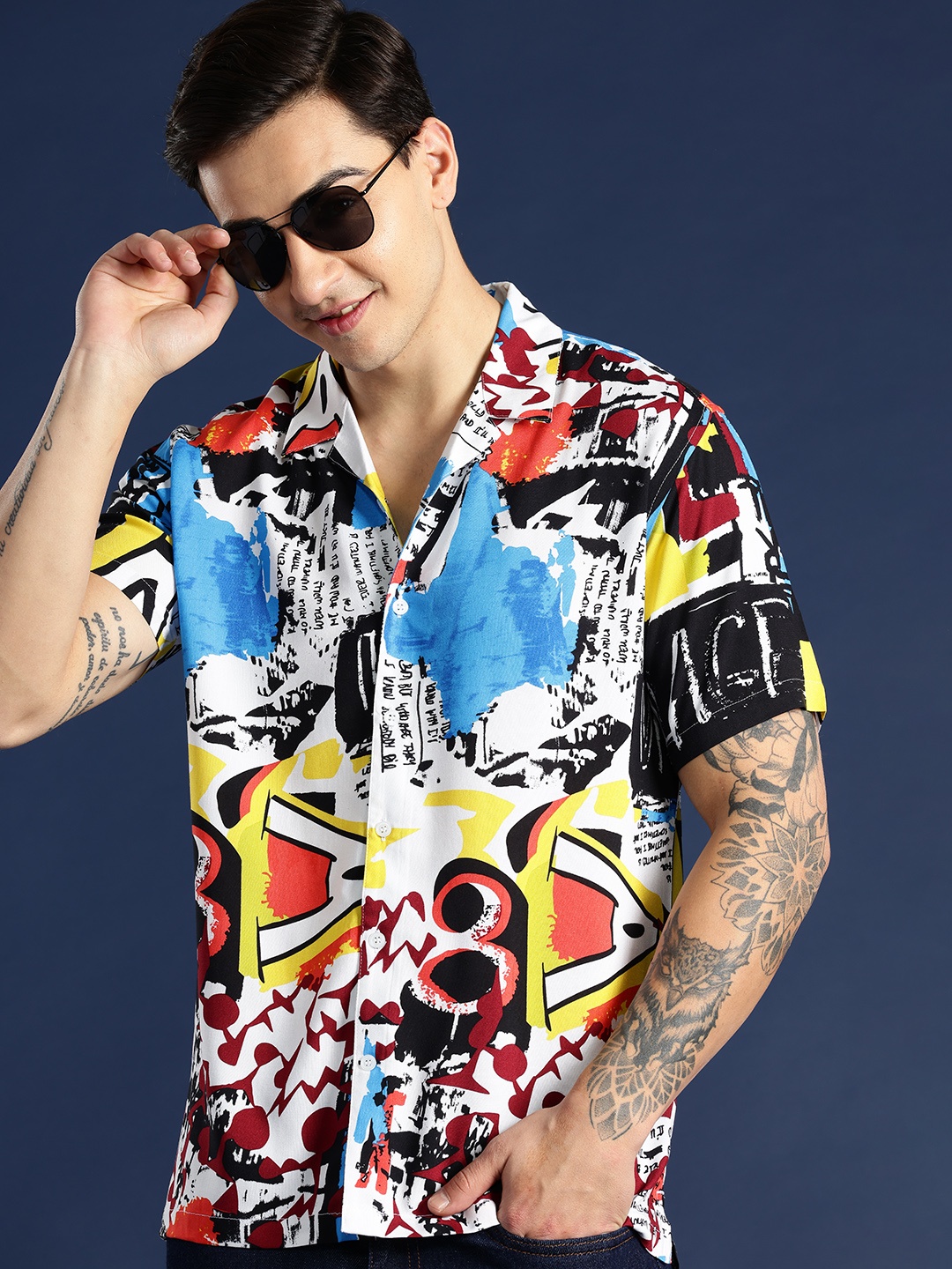 

Mast & Harbour Men Printed Casual Shirt, Multi