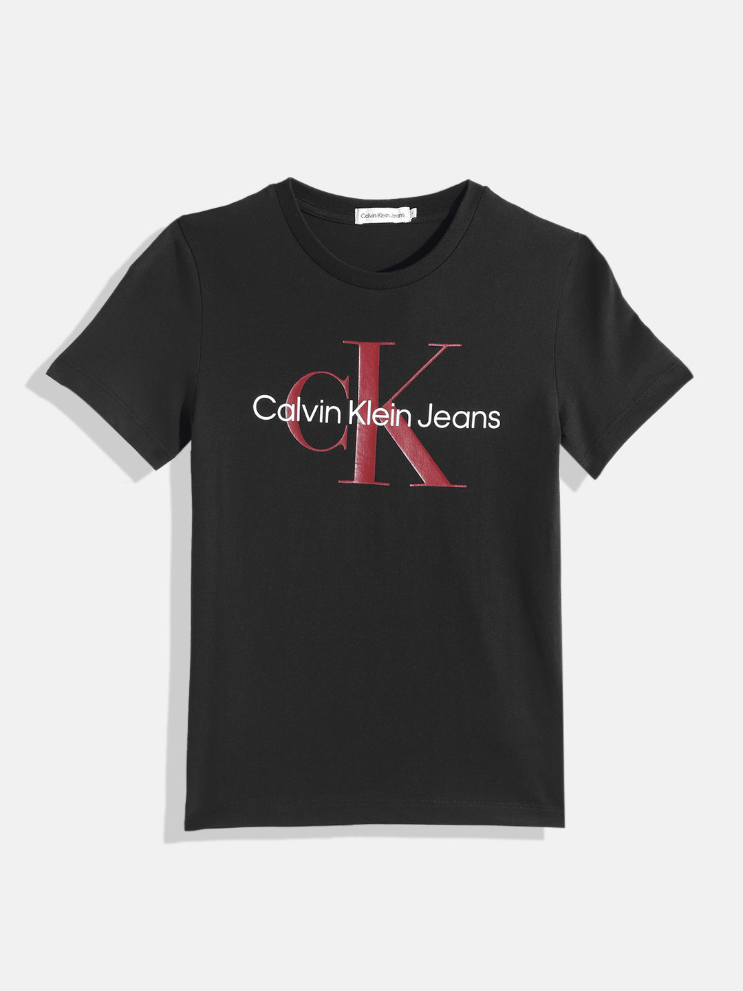 

Calvin Klein Jeans Kids Pure Cotton Brand Logo Printed T-shirt, Black