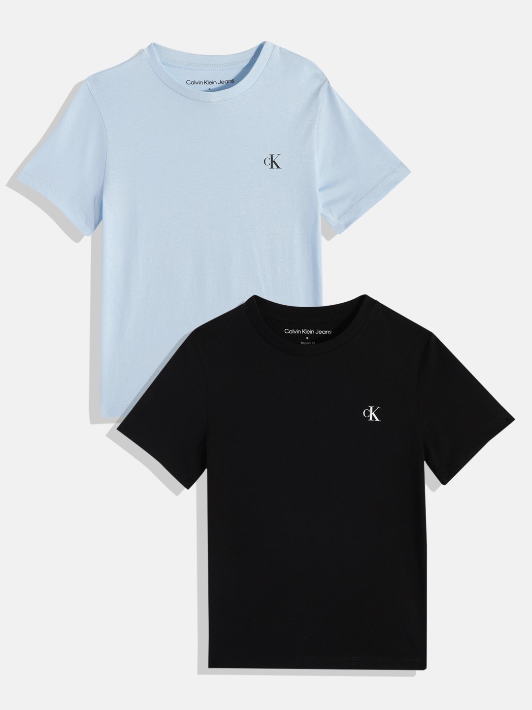 

Calvin Klein Jeans Boys Pack of 2 Pure Cotton Tshirts, Blue