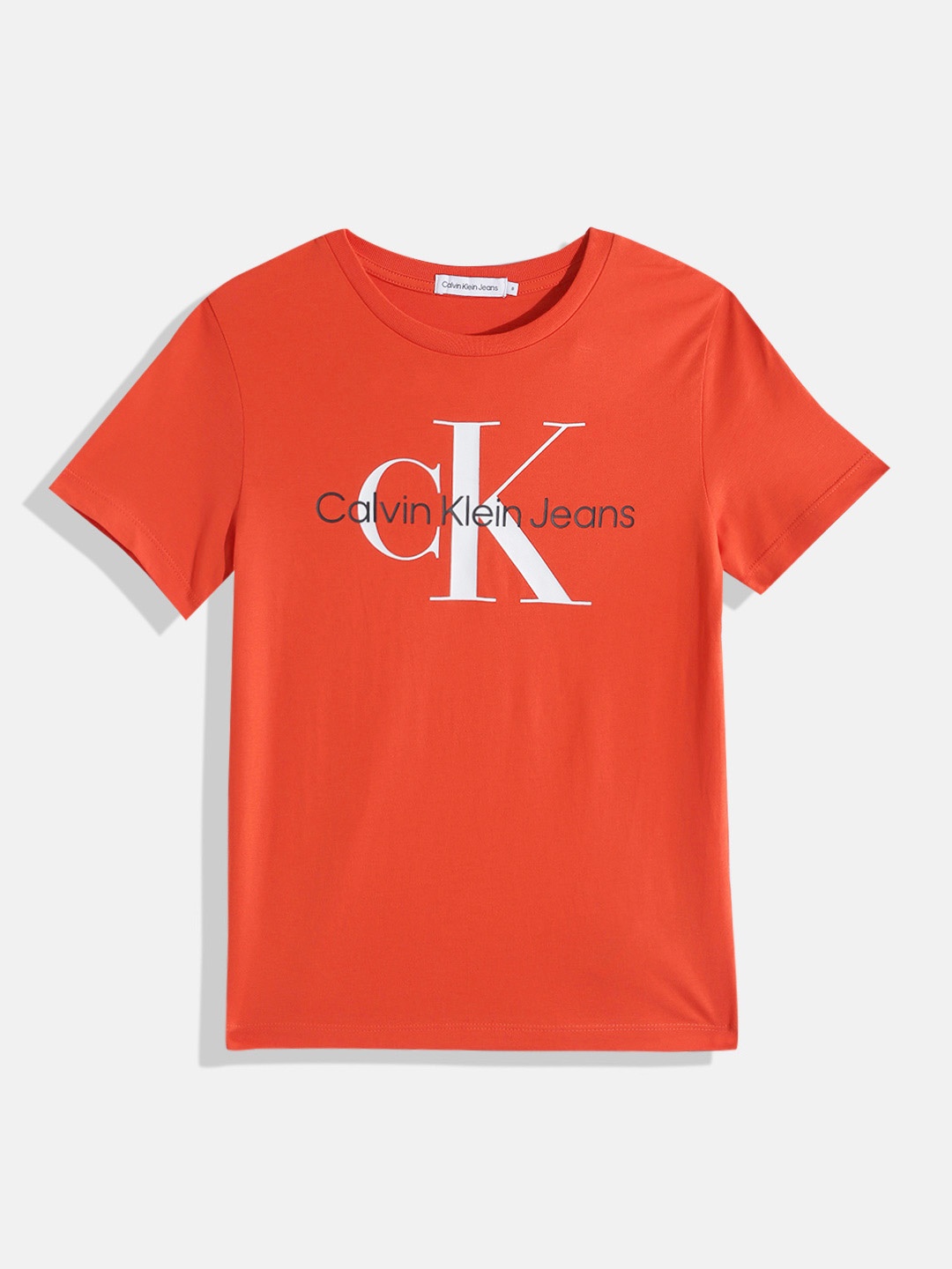 

Calvin Klein Jeans Kids Pure Cotton Brand Logo Printed T-shirt, Red