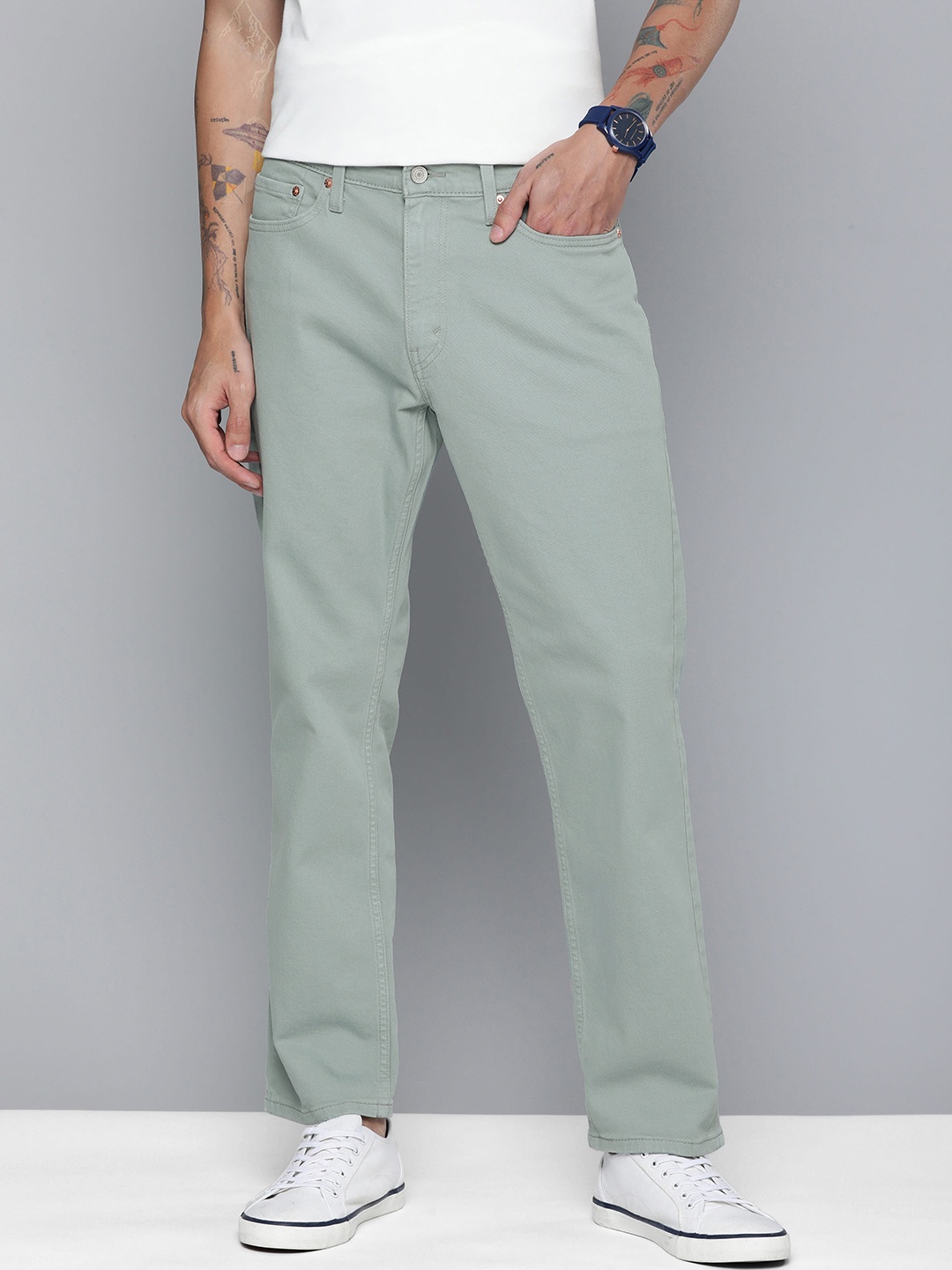 

Levis Men 514 Tapered Fit Low Rise Stretchable Jeans, Green