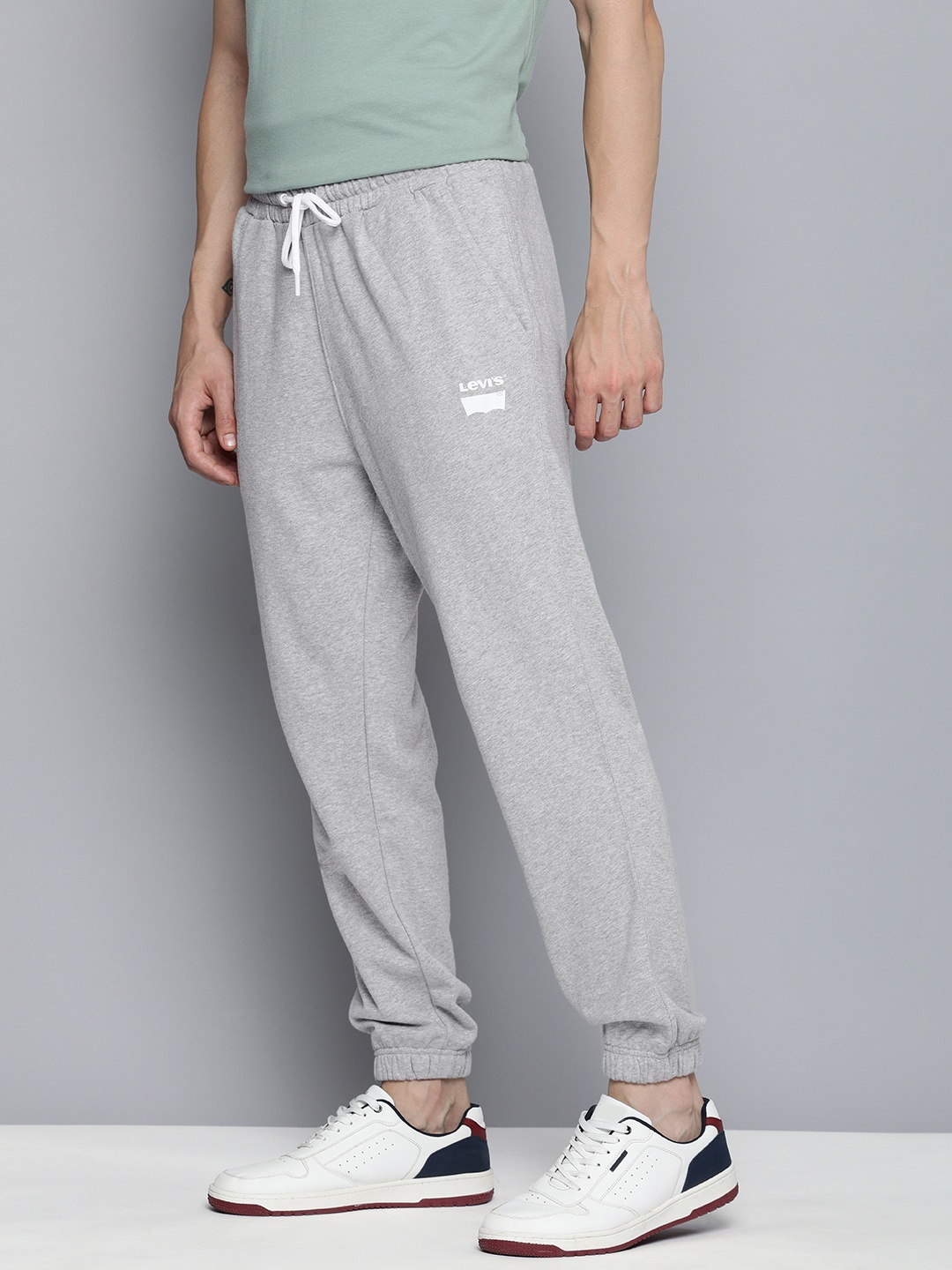 

Levis Men Pure Cotton Joggers, Grey melange
