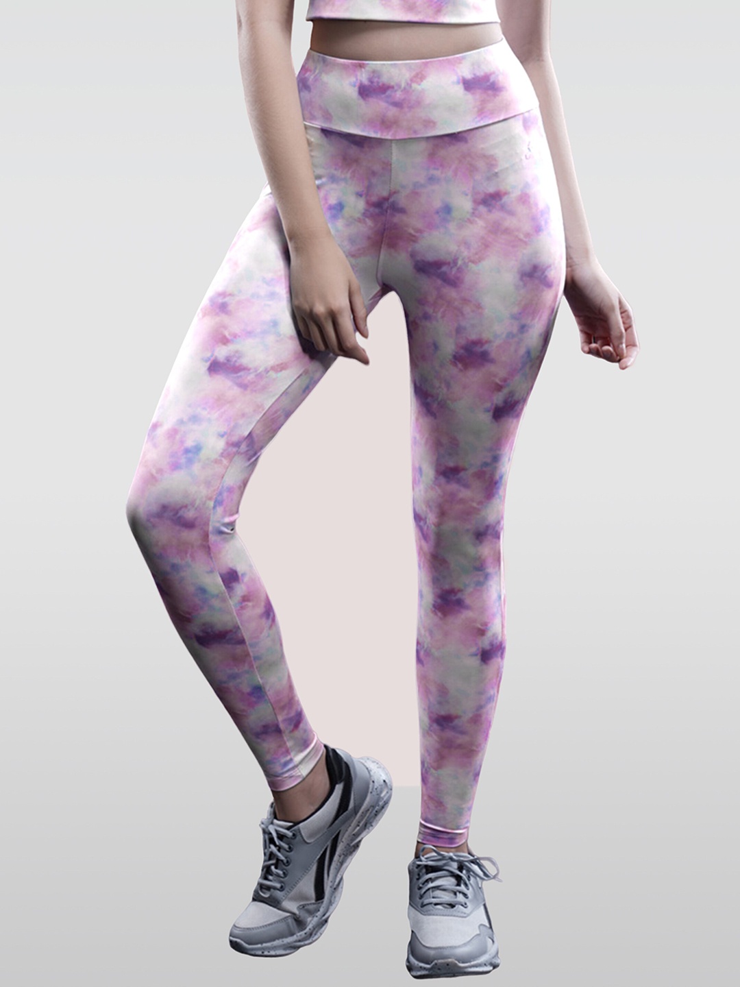 

LAASA SPORTS Women Printed Dry Fit Sports Tights, Pink