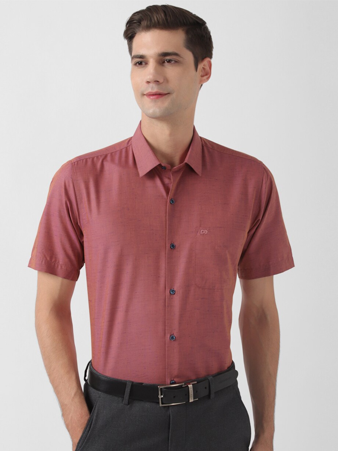 

Peter England Spread Collar Formal Shirt, Pink