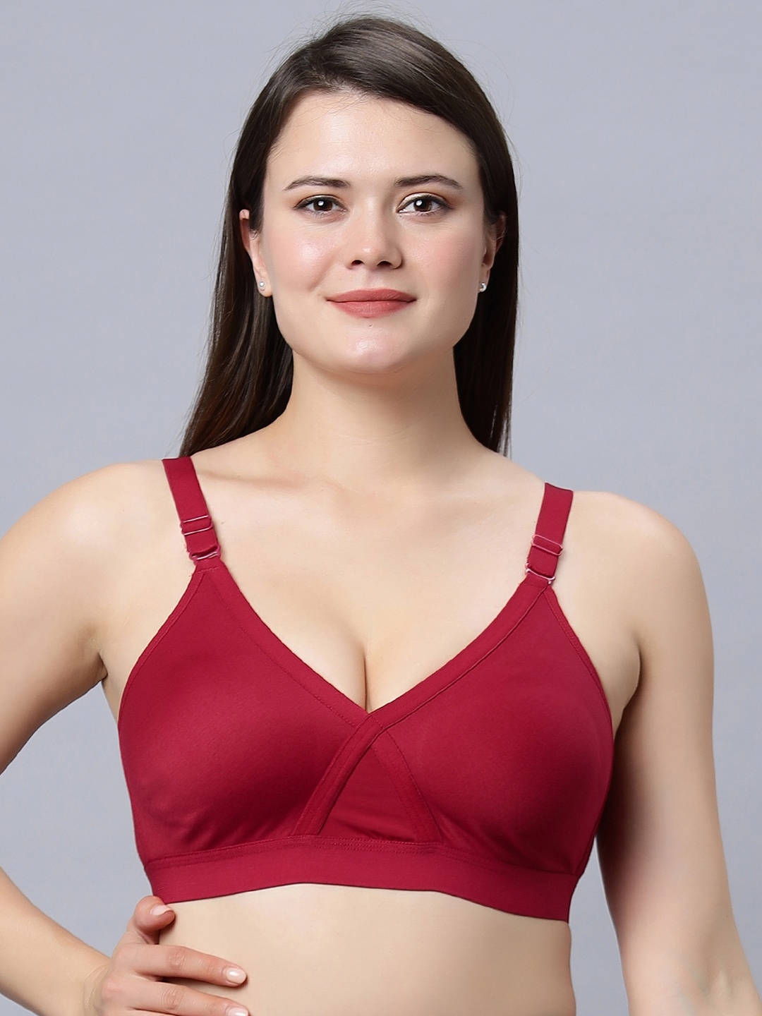 

In Care Non Padded Pure Cotton Seamless T-shirt Bra - Full Coverage, Red