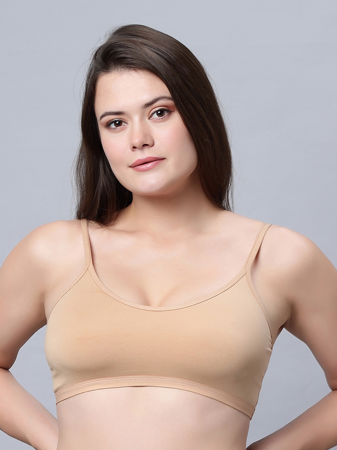 

In Care Seamless Pure Cotton Workout Sports Bra - Full Coverage, Beige