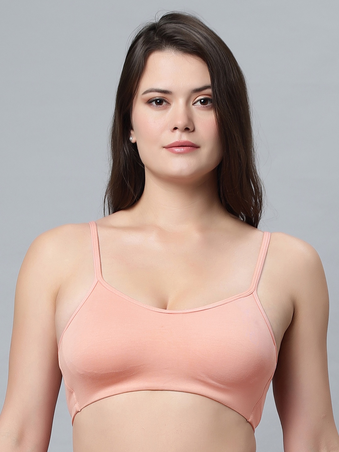 

In Care Seamless Pure Cotton Workout Sports Bra - Full Coverage, Peach