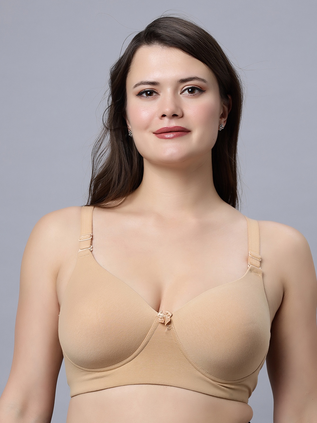 

In Care Seamless Pure Cotton Push-Up Bra - Full Coverage Heavily Padded, Beige