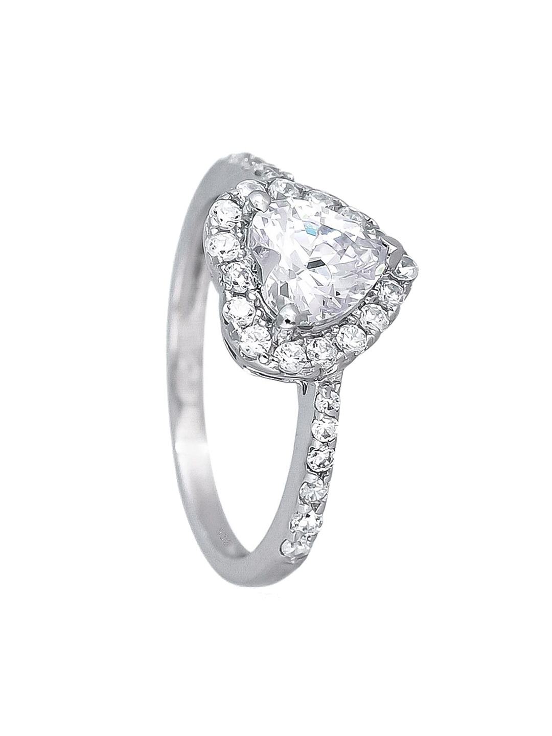 

RATNAVALI JEWELS Silver-Plated AD-Studded Finger Ring