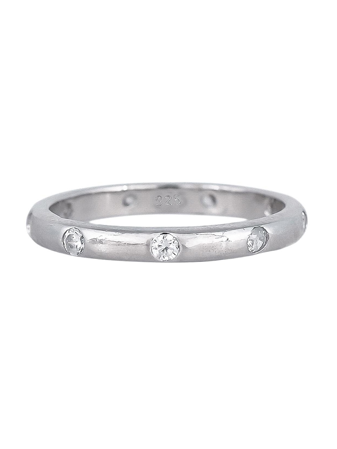 

RATNAVALI JEWELS Silver-Plated American Diamond-Studded Finger Ring