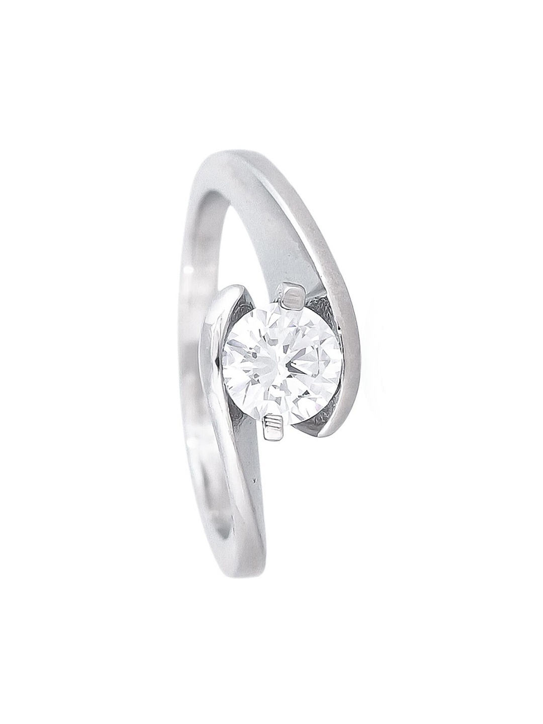 

RATNAVALI JEWELS Silver-Plated AD-Studded Finger Ring