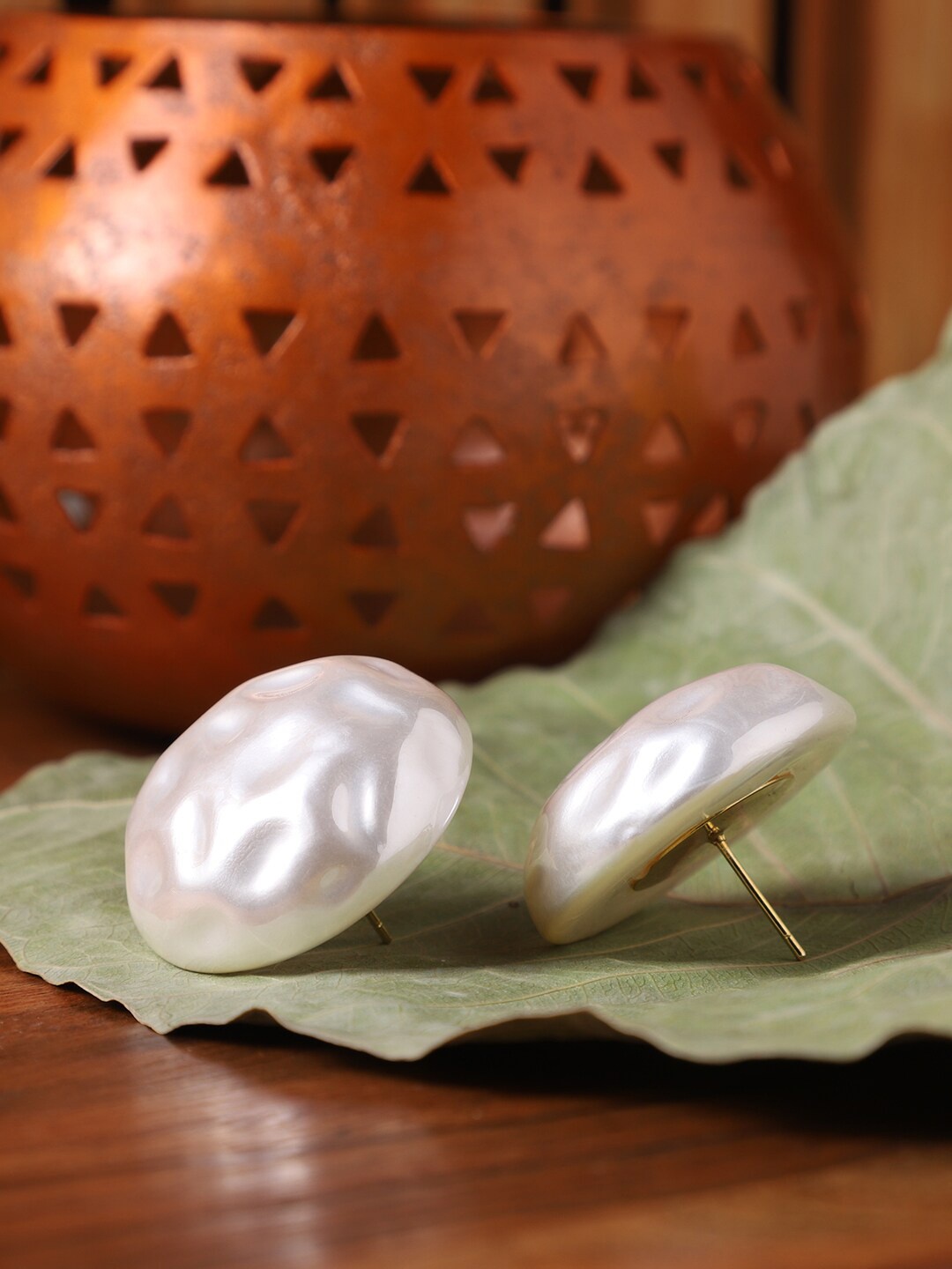 

PATOLA BY VJ Silver-Plated Contemporary Studs Earrings