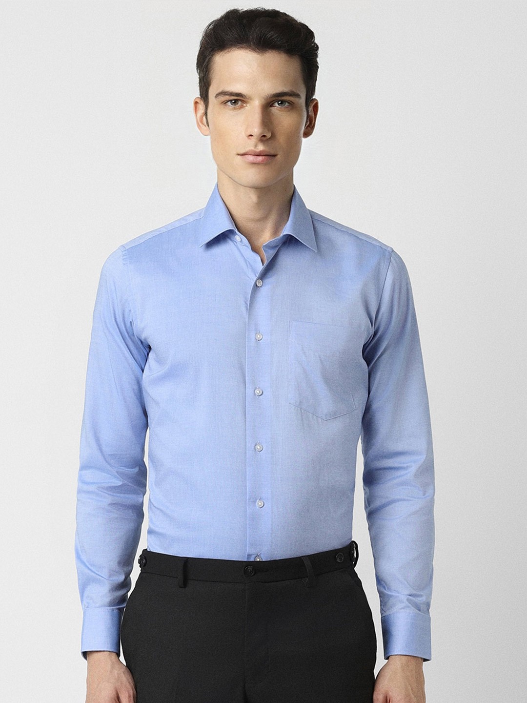 

Van Heusen Spread Collar Slim Fit Cotton Formal Shirt, Blue