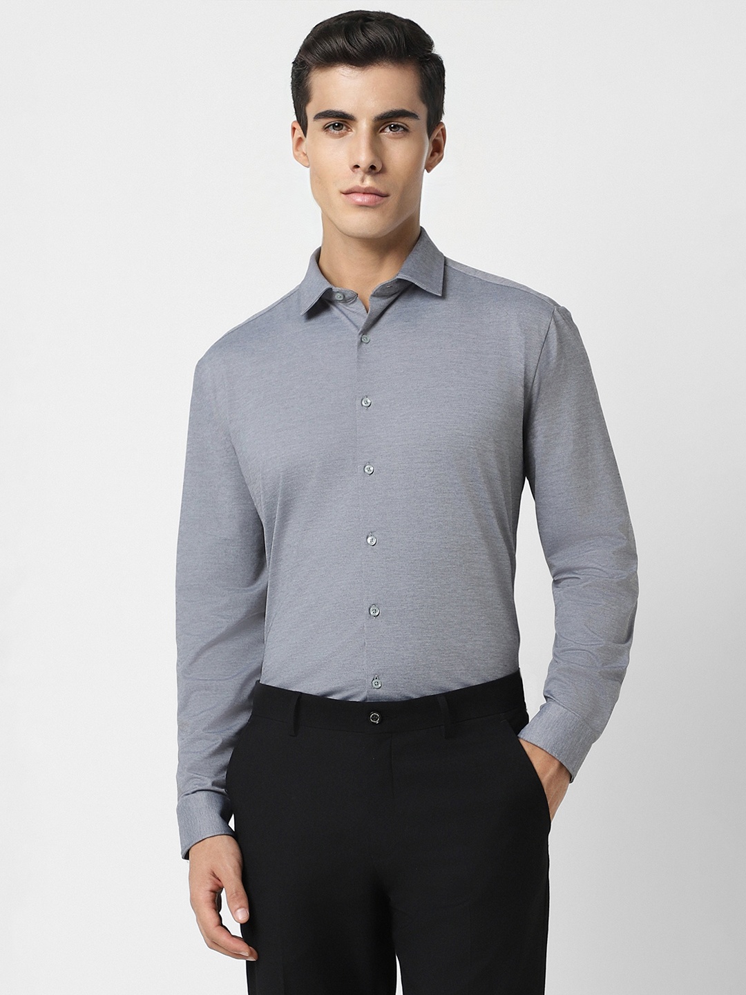 

Van Heusen Men Grey Slim Fit Formal Shirt