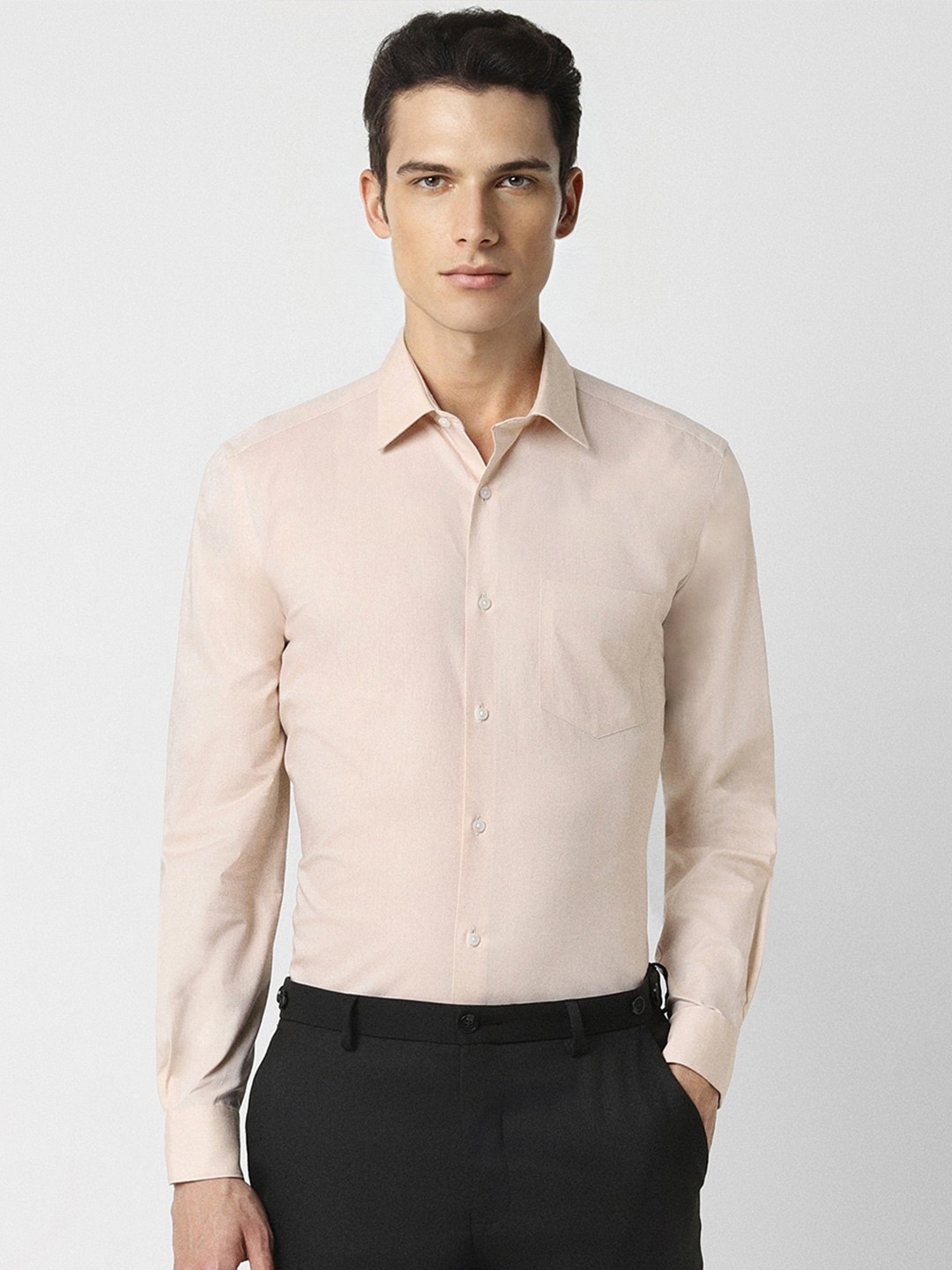 

Van Heusen Regular Fit Long Sleeves Pure Cotton Formal Shirt, Beige