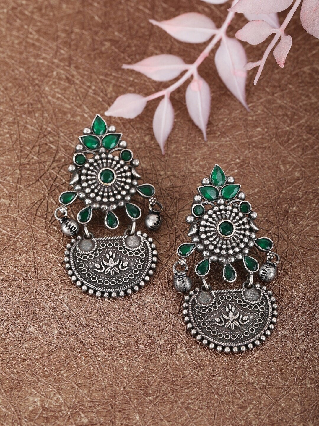 

Anouk Silver Plated Drop Earrings, Green