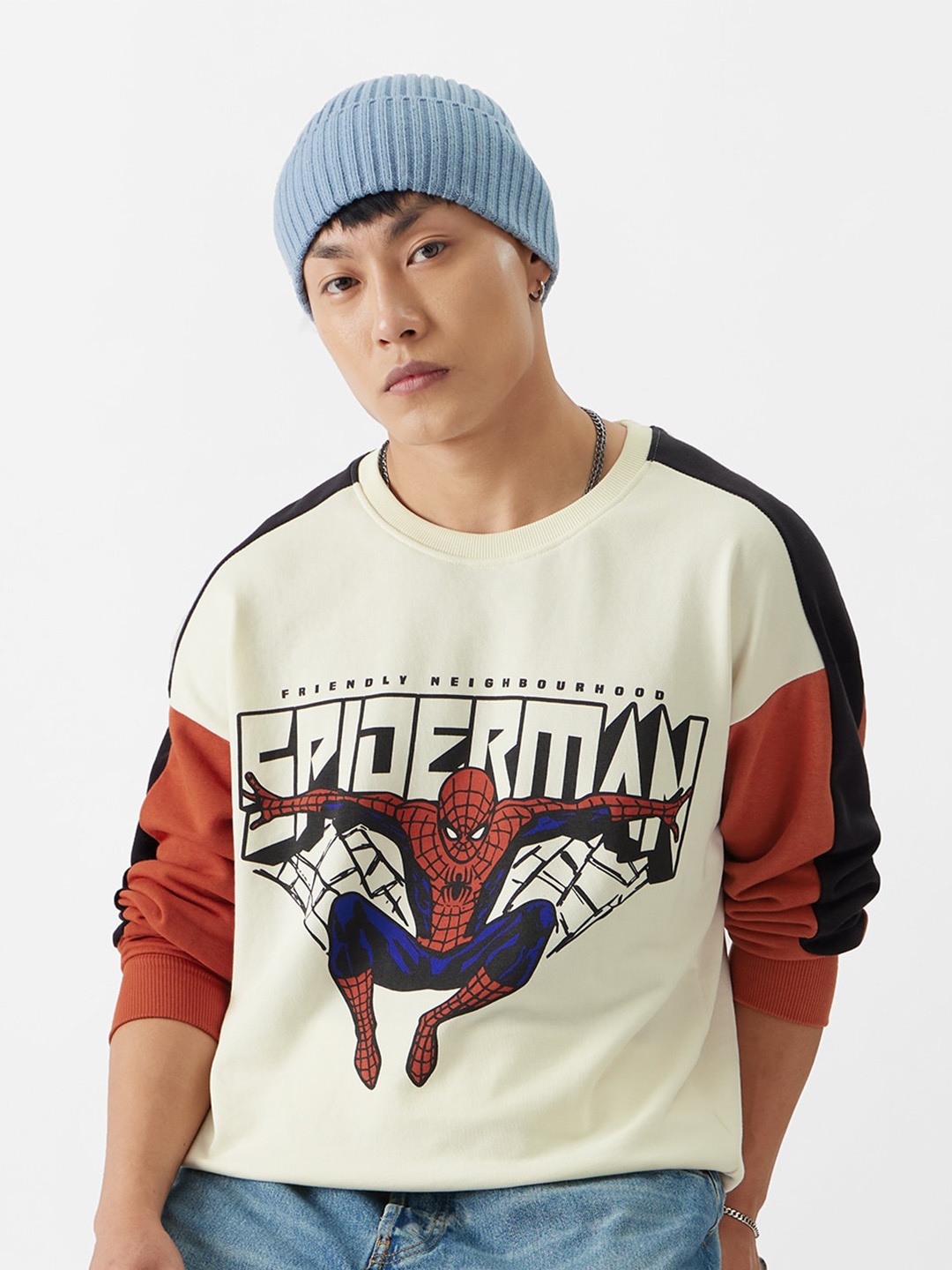 

The Souled Store Spider-Man Printed Sweatshirt, Beige