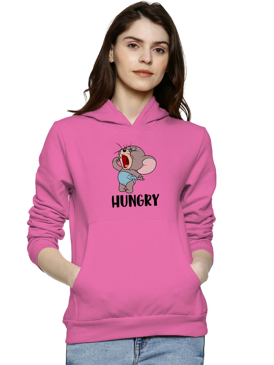 

BAESD Tom & Jerry Printed Hooded Cotton Pullover, Purple