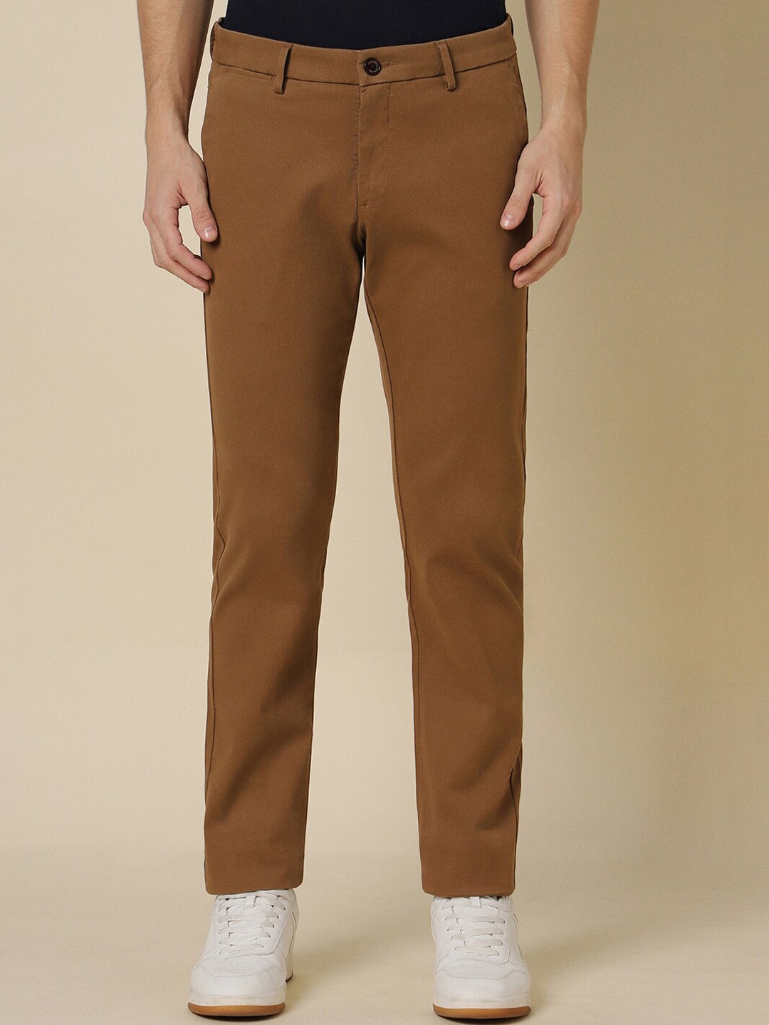 

Allen Solly Men Slim Fit Chinos Trousers, Brown