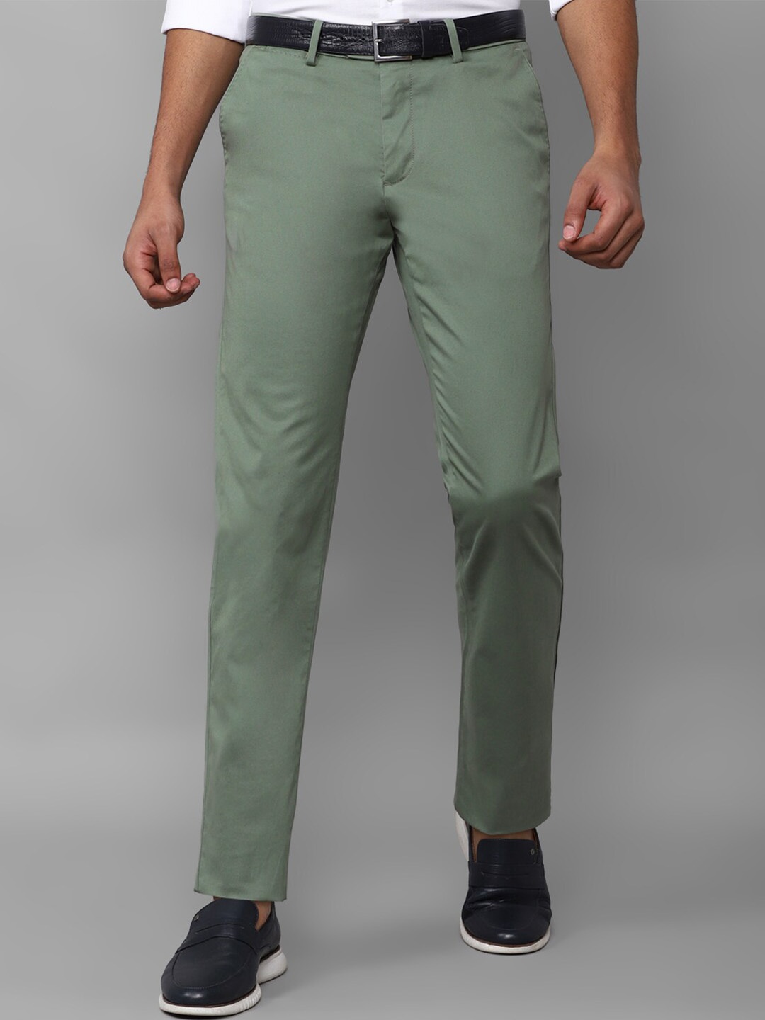 

Allen Solly Men Regular Fit Chinos Trousers, Green