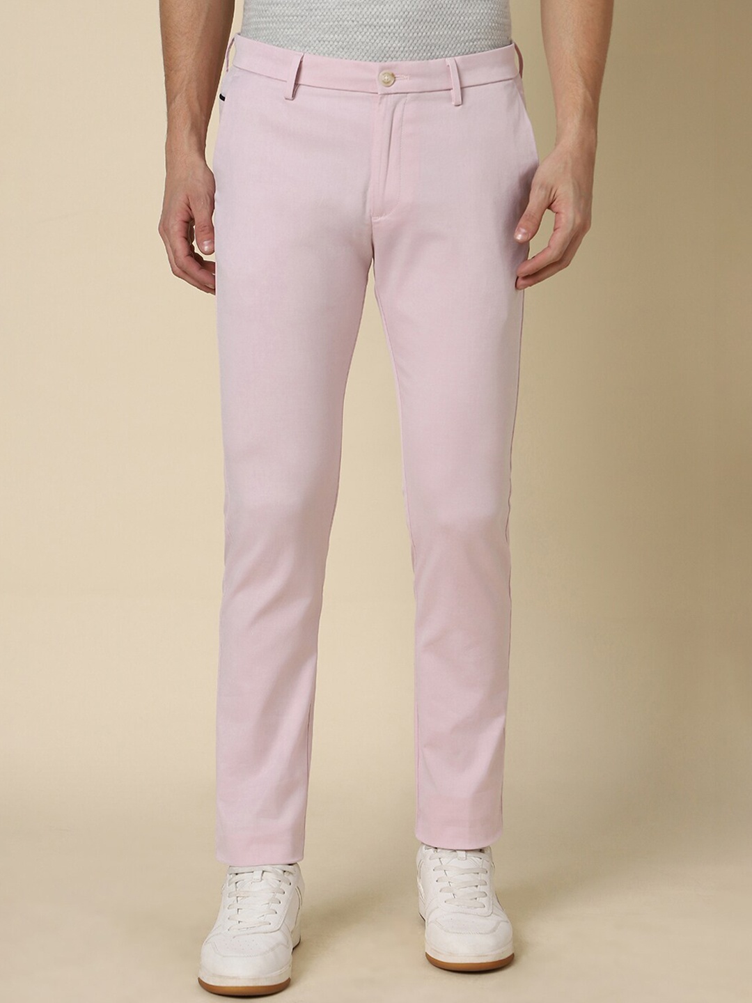 

Allen Solly Men Ultra Slim Fit Chinos Trousers, Pink