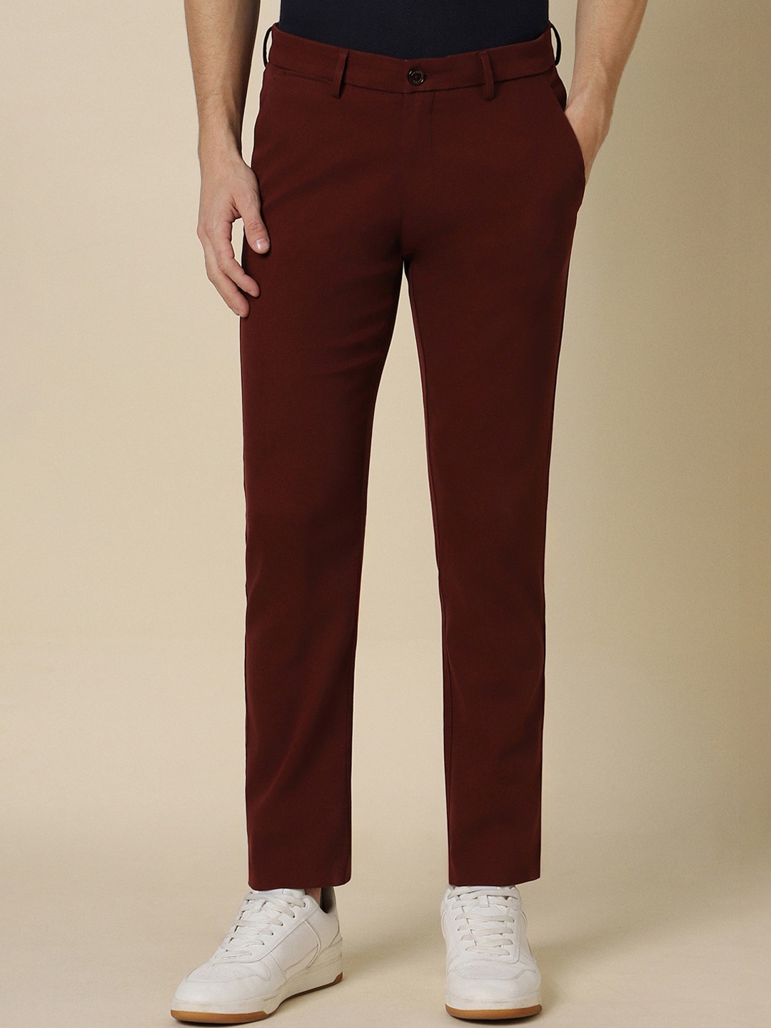 

Allen Solly Men Slim Fit Chinos Trousers, Maroon