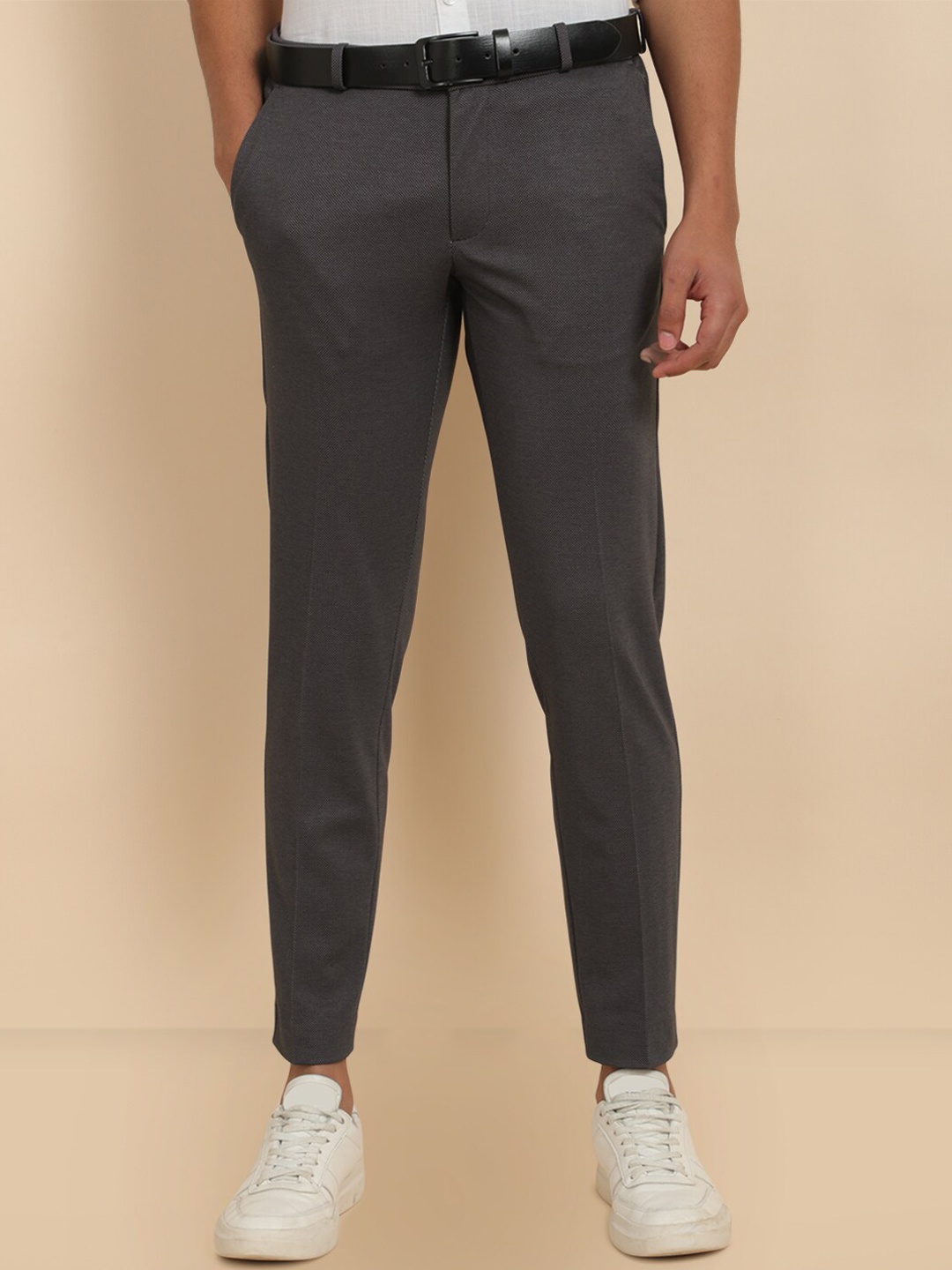 

Allen Solly Men Slim Fit Mid-Rise Trousers, Grey