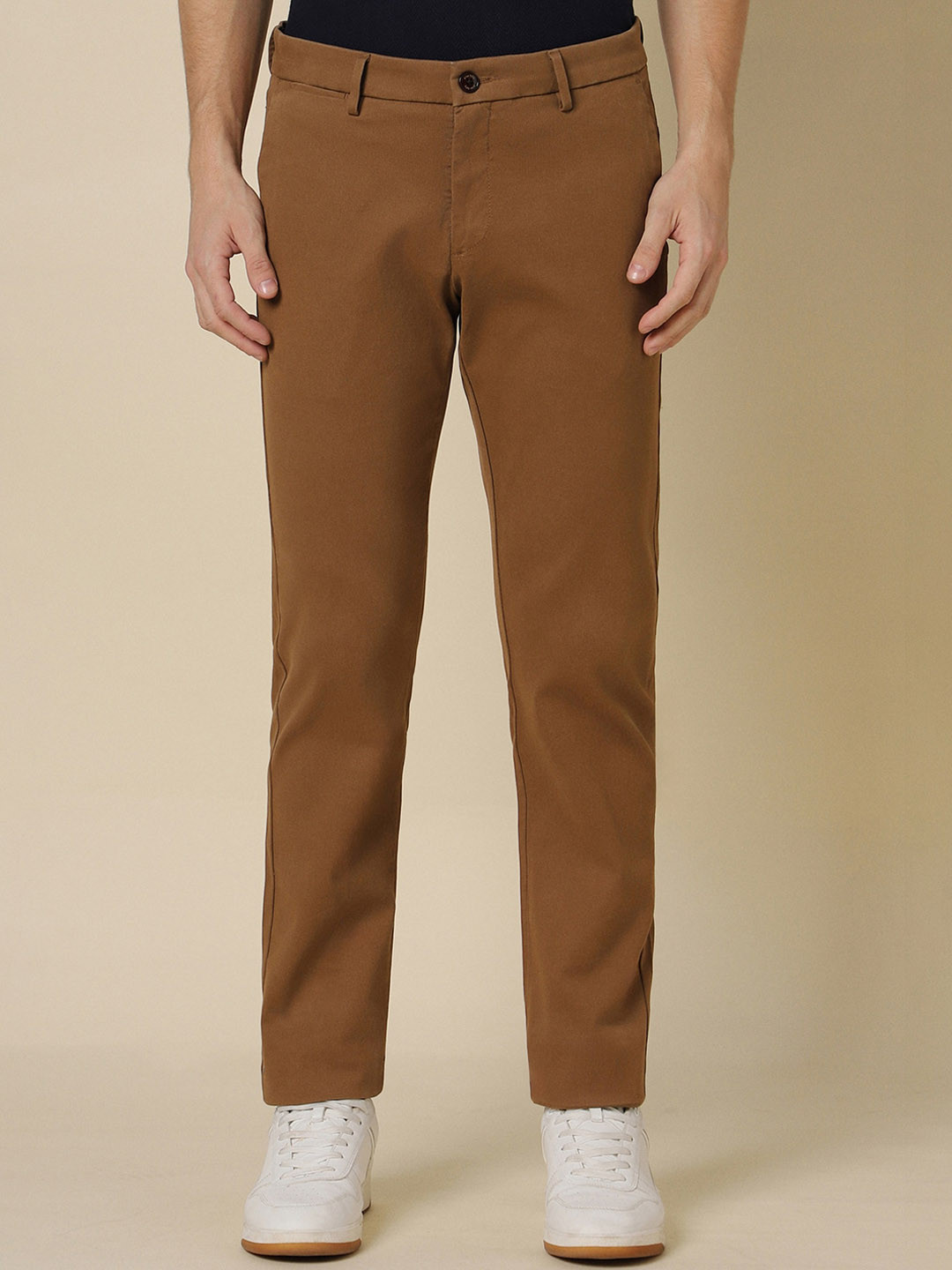 

Allen Solly Men Slim Fit Chinos Trousers, Brown
