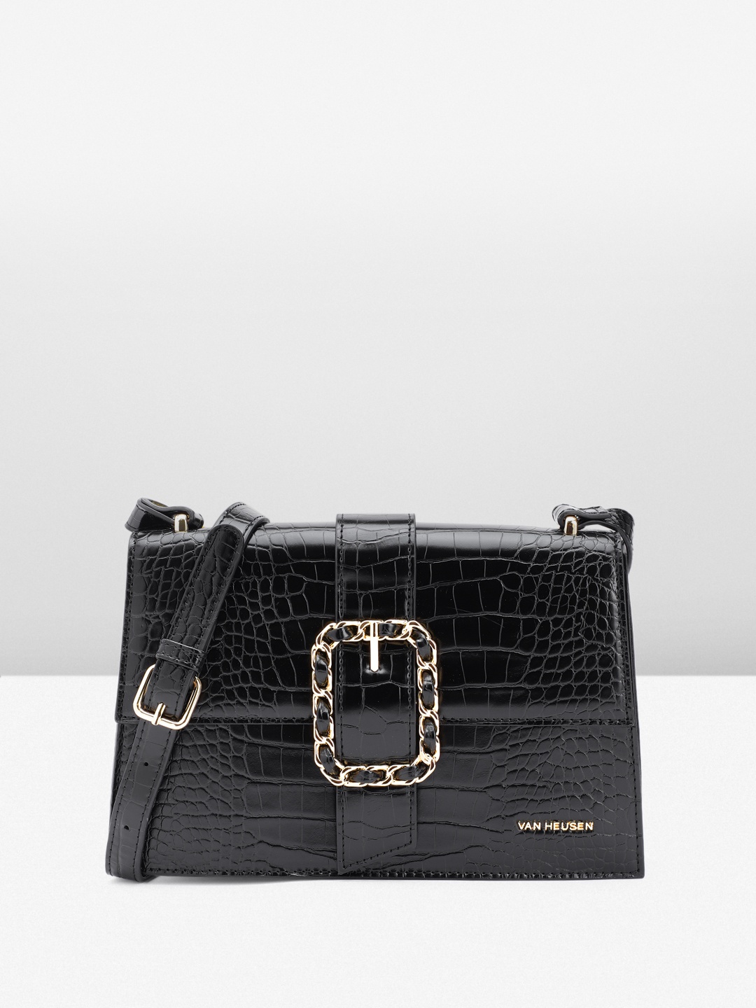 

Van Heusen Textured Sling Bag, Black