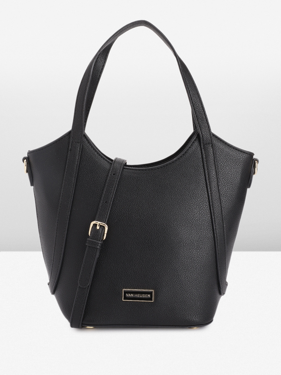 

Van Heusen Women Solid Handheld Bag, Black