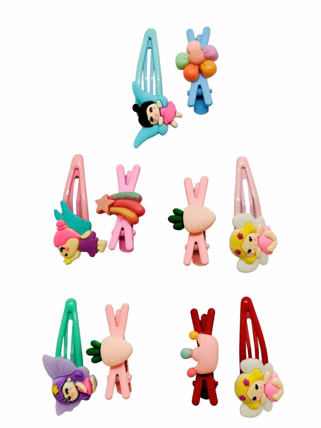 

FEMMIBELLA Girls Set Of 10 Tic Tac Hair Clips, Red