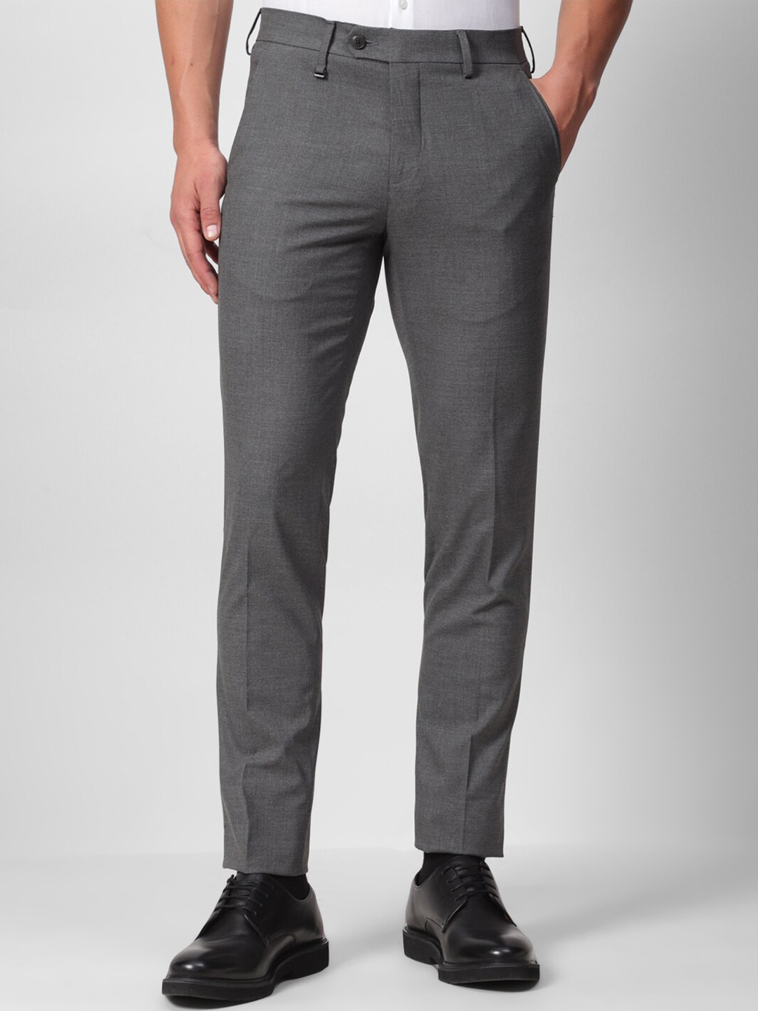 

Van Heusen Men Textured Formal Trouser, Grey