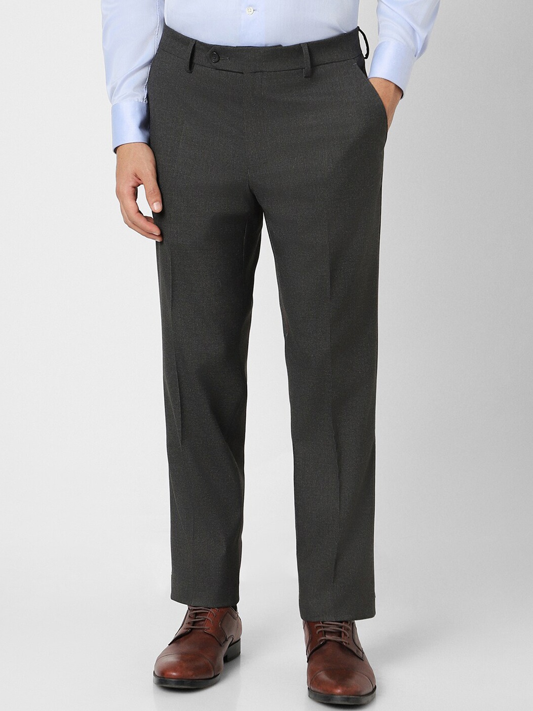 

Van Heusen Men Slim Fit Formal Trousers, Black