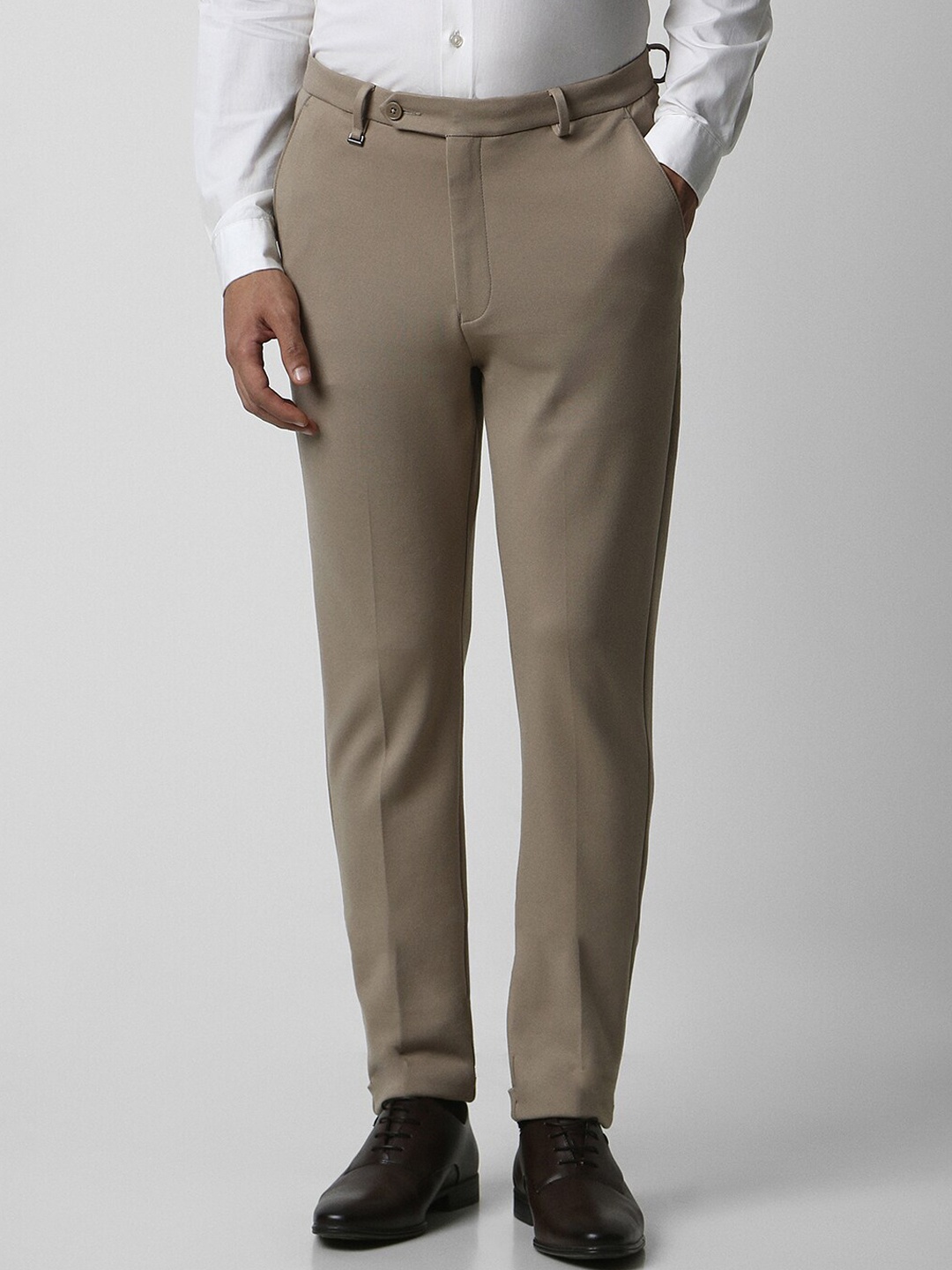 

Van Heusen Men Carrot Fit Formal Trouser, Brown
