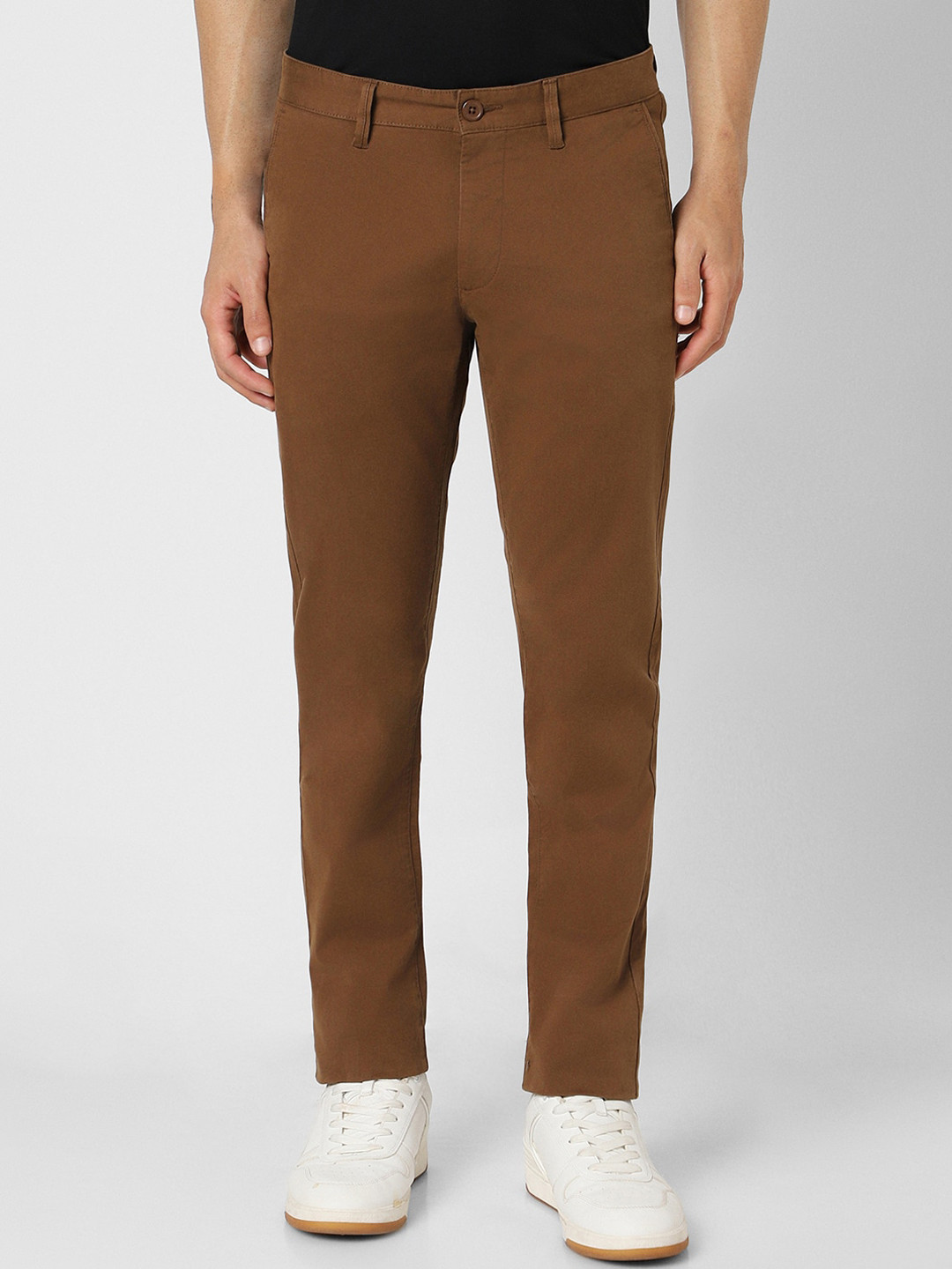

Van Heusen Sport Men Mid Rise Slim Fit Plain Formal Trousers, Brown