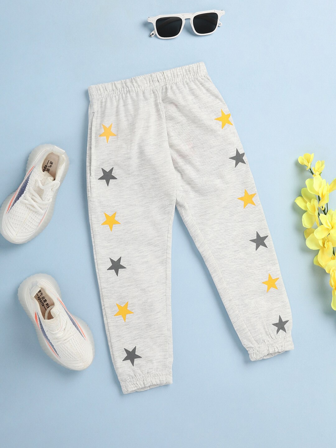 

V-Mart Girls Printed Cotton Lounge Pants, Grey