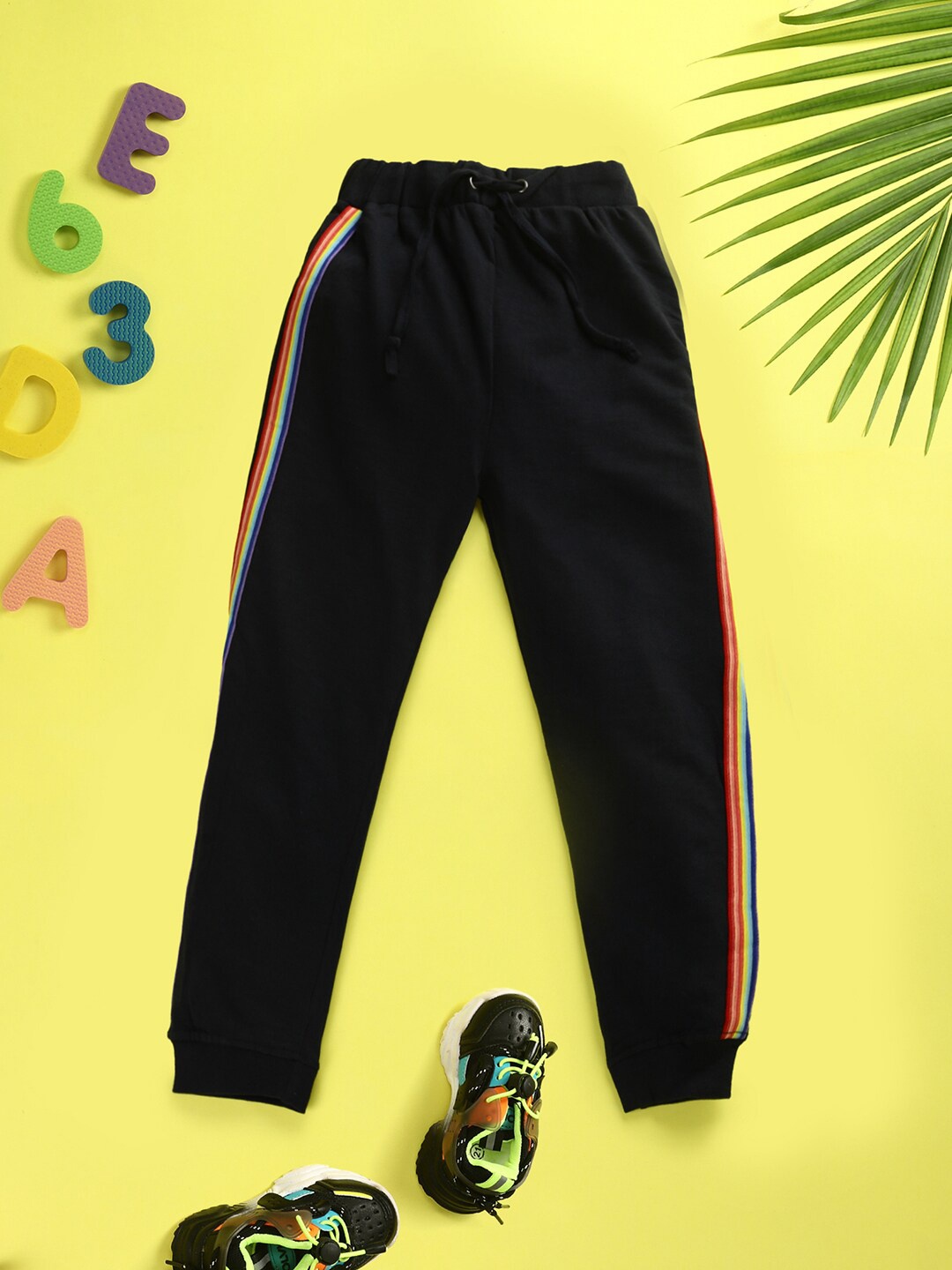 

V-Mart Girls Regular Fit Cotton Joggers, Black