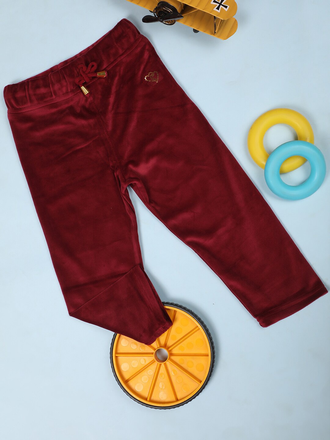 

V-Mart Girls Knitted Vellore Lounge Pants, Maroon