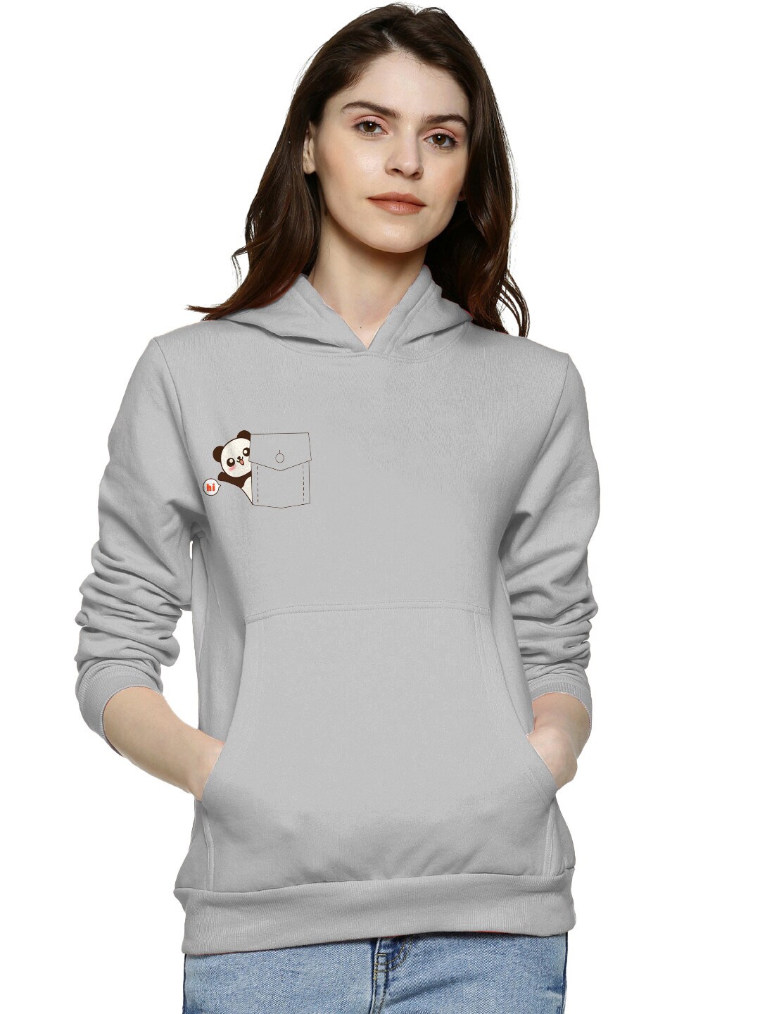 

BAESD Kung Fu Panda Printed Hooded Cotton Pullover Sweatshirt, Grey