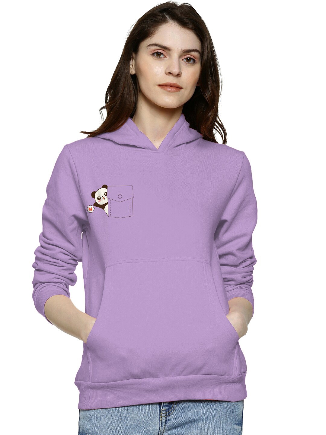 

BAESD Kung Fu Panda Printed Hooded Cotton Pullover Sweatshirt, Lavender
