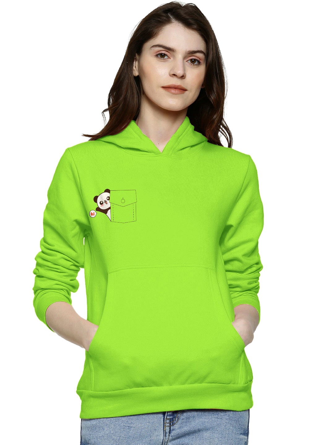 

BAESD Kung Fu Panda Printed Hooded Cotton Pullover Sweatshirt, Green