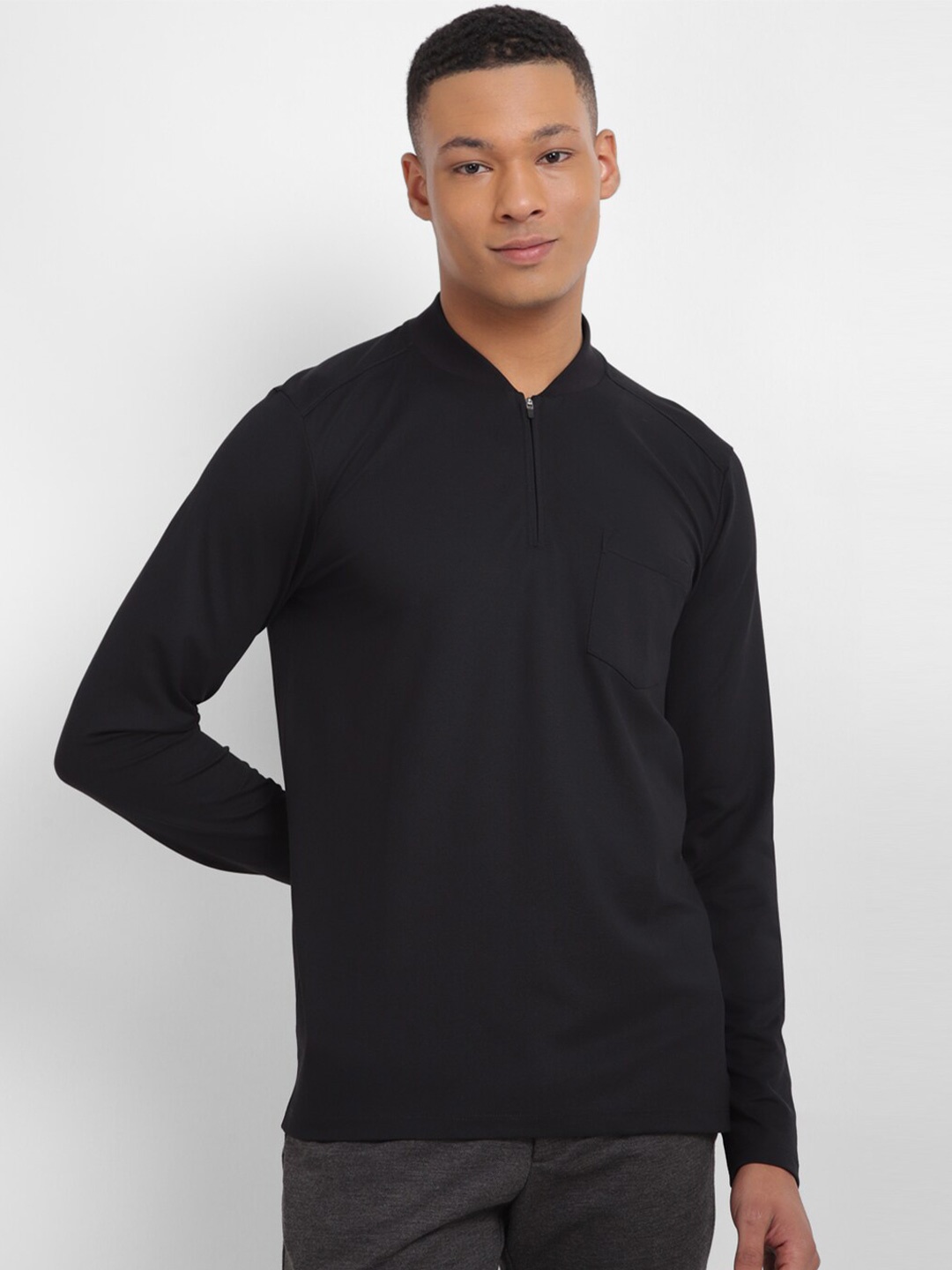 

Allen Solly Henley Neck Long Sleeves Pure Cotton T-shirt, Black