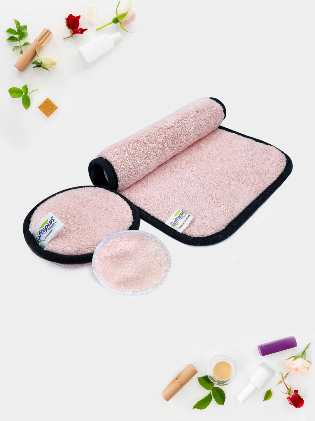 

Softspun Microfiber Women Makeup Removal Pads, Pink
