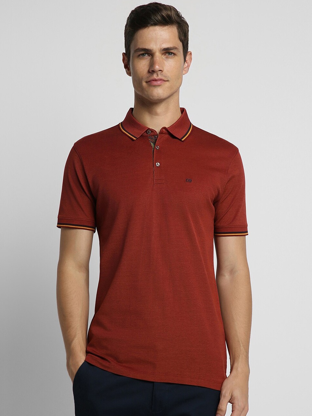 

Peter England Elite Polo Collar Pure Cotton Slim Fit T-shirt, Maroon