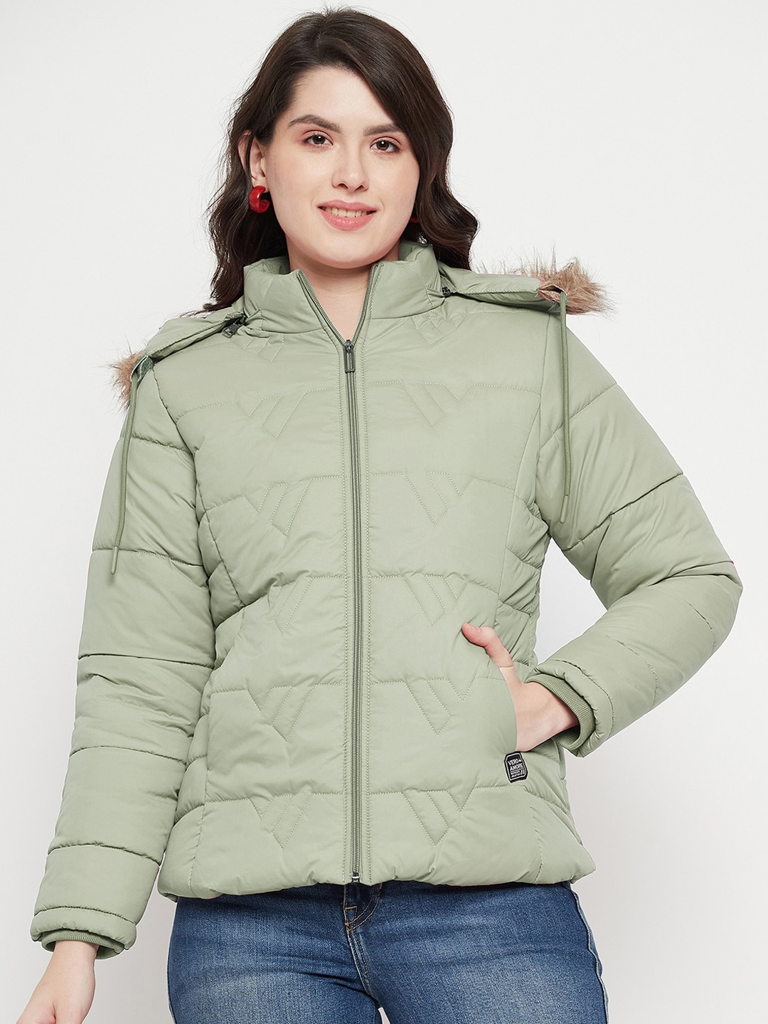 

VERO AMORE Long Sleeves Hooded Lightweight Padded Jacket, Sea green
